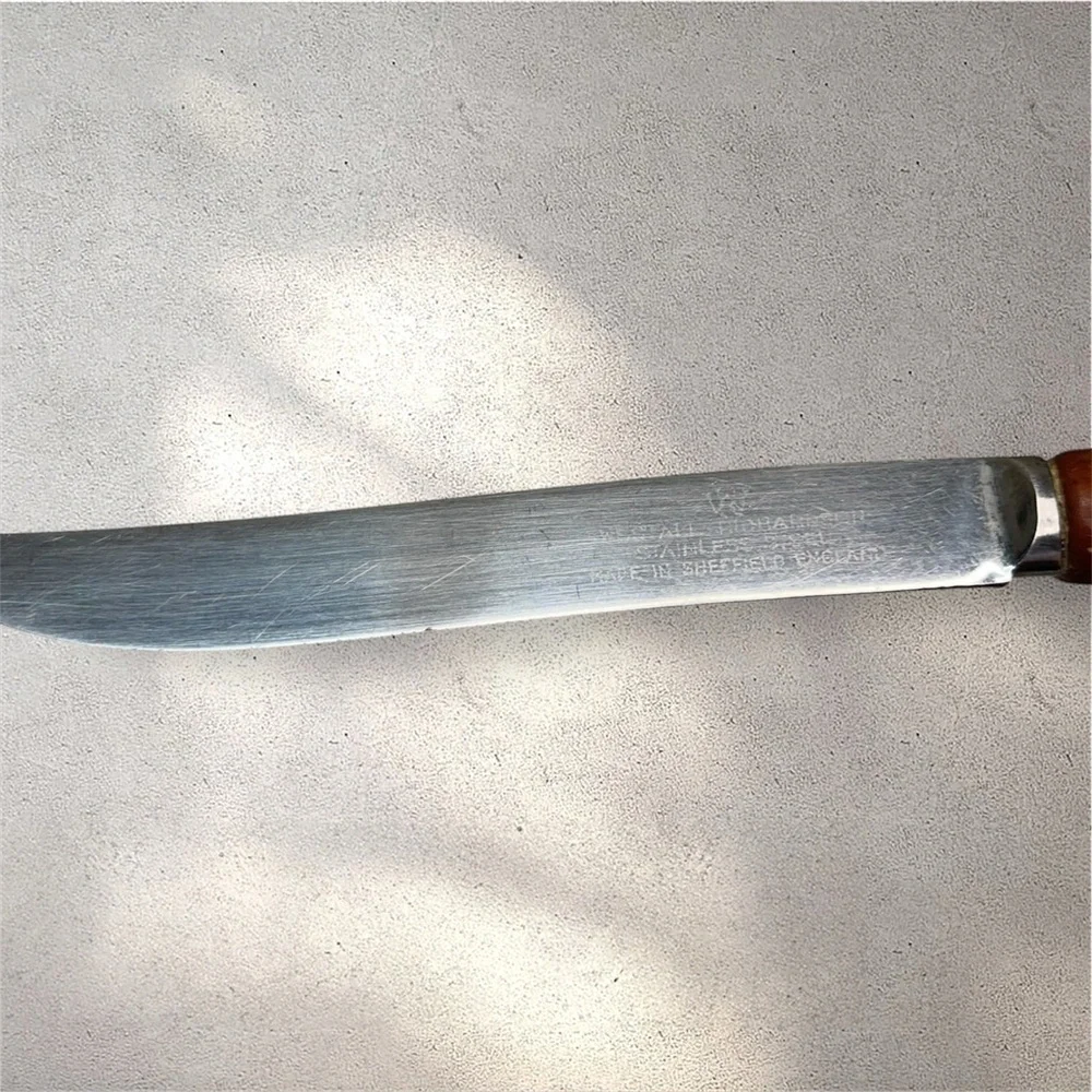 Vintage Westall Richardson Stainless Steel Horn Handle Knives Sheffield England